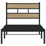 Metal Bed Frame without Mattress Sonoma Oak 80x200 cm 4017093