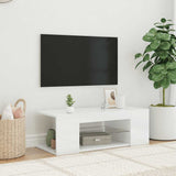 TV Cabinet with LED Lights High Gloss White 90x39x30 cm 804244