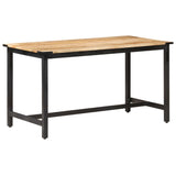 Dining Table 140x70x76 cm Solid Rough Mango Wood 287434