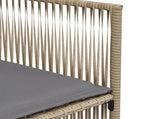 7 Piece Garden Dining Set with Cushions Beige Poly Rattan 369012