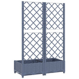 ZNTS Garden Planter with Trellis Dark Grey 80x40x121.5 cm PP 318250