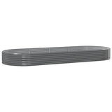Garden Raised Bed Galvanised Steel 373x140x36 cm Grey 319034