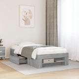 Bed Frame without Mattress Grey Sonoma 75x190 cm Small Single Engineered Wood 3295532