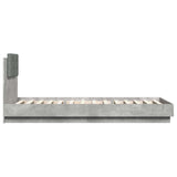 Bed Frame with LED Concrete Grey 80 x 200 cm Engineered Wood 3429666