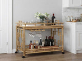 Wine Trolley with Wheels Natural 85 x 50 x 93 cm Bamboo 42028241