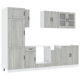 8 Piece Kitchen Cabinet Set Kalmar Grey Sonoma Engineered Wood 3314807