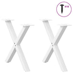 ZNTS Coffee Table Legs X-Shaped 2 pcs White 60x cm Steel 4012901