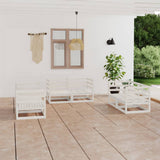 Garden Lounge Set White Solid Pine Wood 6 Pieces Modular 3075440