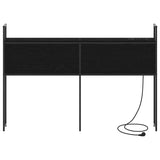 Storage Headboard with Charging Station Black oak 135 cm 859800