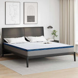 Mattress Pads White and blue 200 x 200 cm Gel Memory Foam 4106263