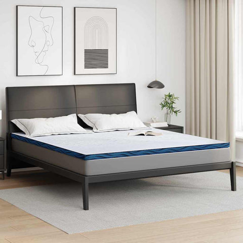 Mattress Pads White and blue 200 x 200 cm Gel Memory Foam 4106263