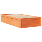 Bed Frame without Mattress Wax Brown 90x200 cm Solid Wood Pine 846833