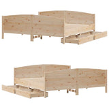 Bed Frame without Mattress 200x200 cm Solid Wood Pine 3301776