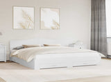 Bed Frame with Headboard White 200 x 200 cm Engineered Wood 3413152
