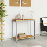 Outdoor Table with Storage Natural and Grey 80 x 35 x 75 cm 4010608