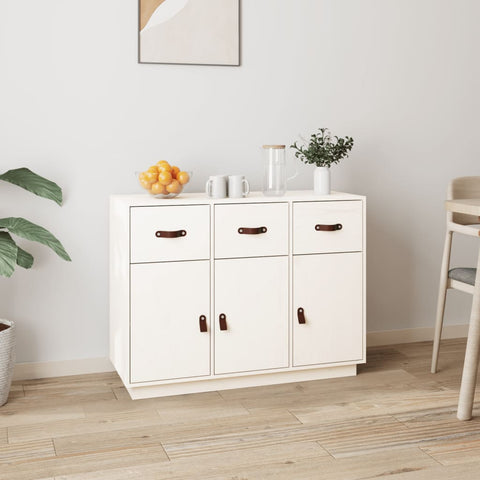 ZNTS Sideboard White 100x40x75 cm Solid Wood Pine 820148