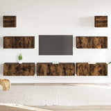 7 Piece TV Cabinet Set Smoked Oak Engineered Wood 3114547