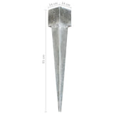 Ground Spikes 2 pcs Silver 14x14x91 cm Galvanised Steel 145427