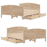 Bed Frame without Mattress 140x200 cm Solid Wood Pine 3301788