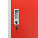 Locker Cabinets 5 pcs Light Grey and Red 90x45x92,5 cm Steel 3095229