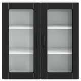Wall Glass Cabinet PORTO Black 80 x 31 x 80 cm Engineered Wood 885416
