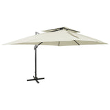 Cantilever Garden Parasol with Double Top Sand 400x300 cm 312369