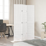Room Divider 3 Panels White Solid Wood Paulownia 358782