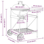 ZNTS Charcoal Grill Cart with Lid Black 96x72x113 cm Metal 42003856