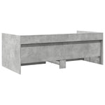 ZNTS Daybed with Drawers without Mattress Concrete Grey 90x190 cm Single 3280856