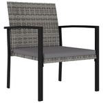Garden Dining Chairs 4 pcs Poly Rattan Grey 317173