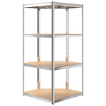 4-Layer Corner Shelf Silver Steel&Engineered Wood 152851