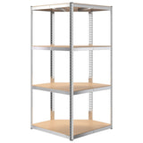 4-Layer Corner Shelf Silver Steel&Engineered Wood 152851