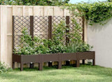Garden Planter with Trellis Brown 160x40x142 cm PP 367935