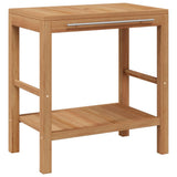 Bathroom Vanity Cabinet Solid Teak with Riverstone Sink 246496