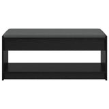 Hall Bench with Cushion with Shelf Black Oak 103 x 38 x 45 cm 891585