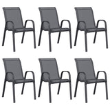 Stackable Garden Chairs 6 pcs Grey Textilene Fabric 318784