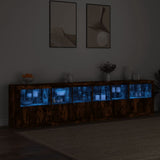 Sideboard with LED Lights Smoked Oak 283x37x67 cm 3209020