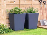 Garden Planters 2 pcs Blue Grey 32.5x32.5x57 cm PP 367846