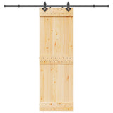 Sliding Door with Hardware Set 70x210 cm Solid Wood Pine 3332682