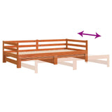 Daybed with Trundle without Mattress Wax Brown 80x200 cm Solid Wood 847161