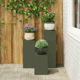 Plant Stand 3 pcs Olive green Steel 865830