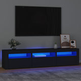 TV Cabinet with LED Lights Black 180x35x40 cm 3152755