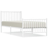 Metal Bed Frame without Mattress with Footboard White 90x200cm 350942