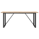 ZNTS Dining Table O-Frame 180x90x75.5 cm Solid Wood Pine and Cast Iron 3282744