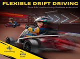 24V Electric Go Kart for Kids, Drift Ride-On Racing Go Kart with 2 Speeds, for Boys Girls Aged 8-12 T3398P348400