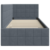 Corner Bed Frame with Headboard Dark Grey 80 cm x 200 cm Velvet 42016369