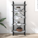5-Tier Book Cabinet Grey Sonoma 80x30x175 cm Engineered Wood 3114017