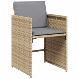 15 Piece Garden Dining Set with Cushions Mix Beige Poly Rattan 3211176
