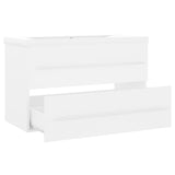 Sink Cabinet with Built-in Basin White Engineered Wood 3099050