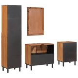 Bathroom Sets 4 pcs Acacia Brown Winish Solid Mango Wood 3310038
